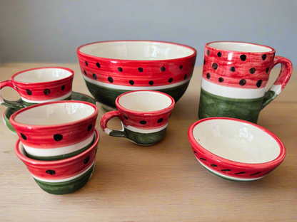 Handpainted Watermelon Mug - Made in Jordan by Palestinian Artisans