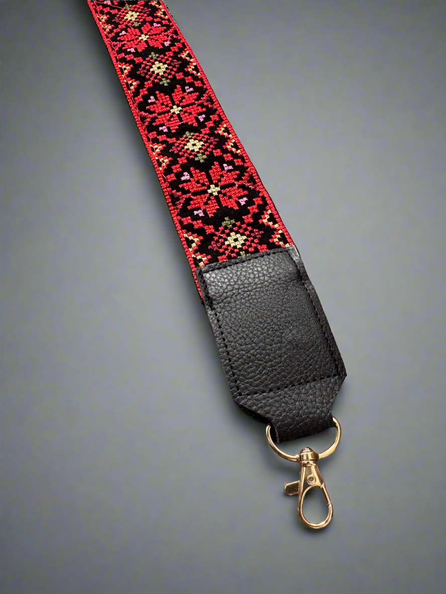 Tatreez Strap | Multipurpose Bag, Camera & Guitar Strap – Palestinian Embroidery Pattern