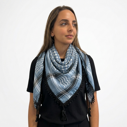 Echoes Kufiya – Steel Blue
