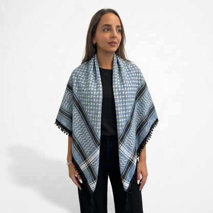 Echoes Kufiya – Steel Blue