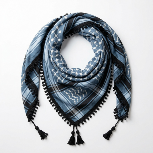 Echoes Kufiya – Steel Blue