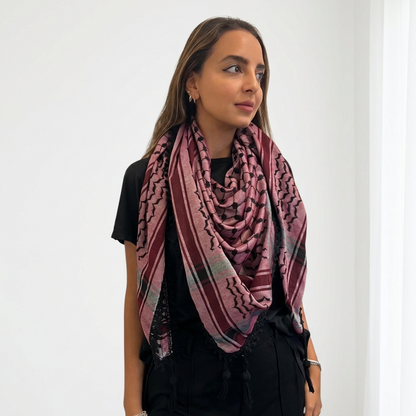 Echoes Kufiya (Keffiyeh) | Deep Maroon