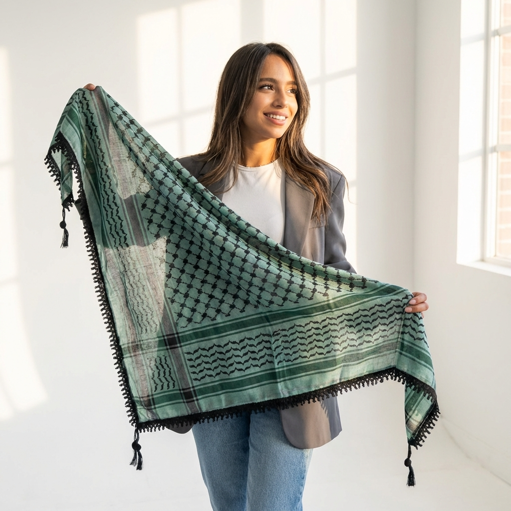 Echoes Kufiya (Keffiyeh) | Forest Green