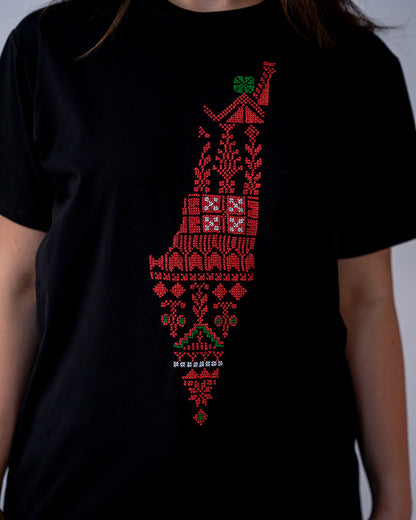 Falastin Map Tatreez T-Shirt – Handmade