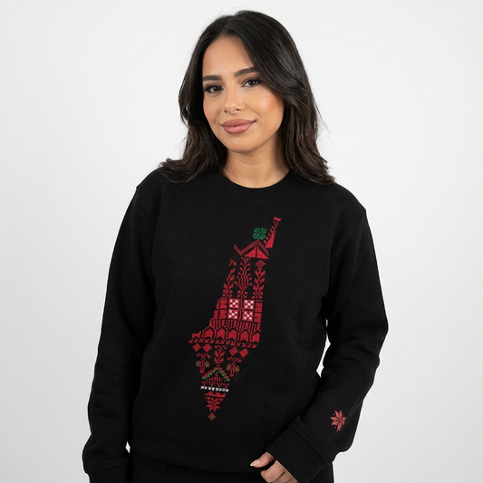 Falastin Map Tatreez Sweater – Handmade