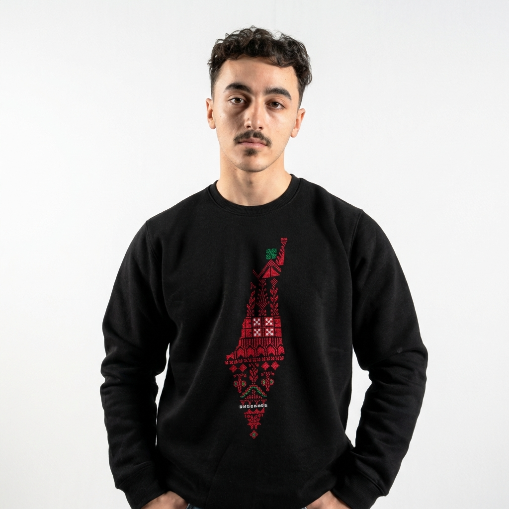 Falastin Map Tatreez Sweater – Handmade
