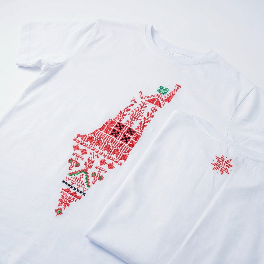 Falastin Map Tatreez T-Shirt – Handmade