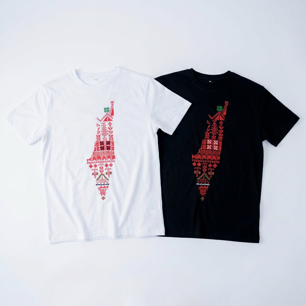 Falastin Map Tatreez T-Shirt – Handmade