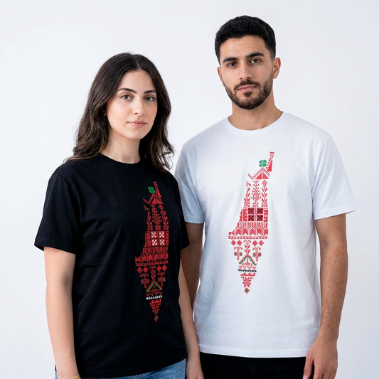 Falastin Map Tatreez T-Shirt – Handmade
