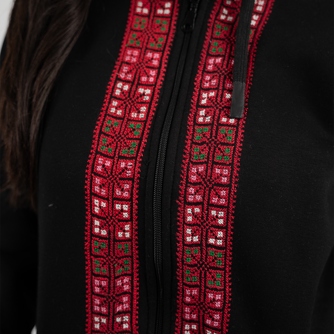 Finjan Al Khalil Tatreez Zip-Up Jacket – Handmade