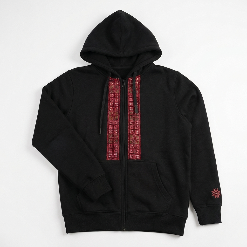 Finjan Al Khalil Tatreez Zip-Up Jacket – Handmade