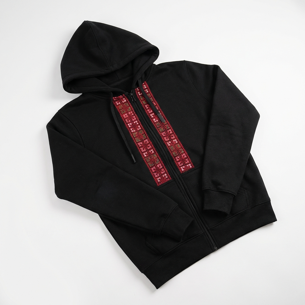 Finjan Al Khalil Tatreez Zip-Up Jacket – Handmade