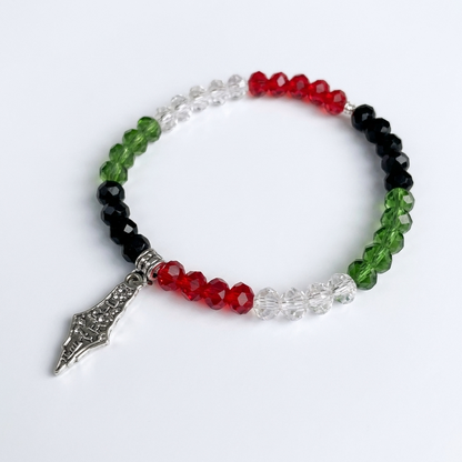 Flag Colored Beaded Palestinian Bracelet Map