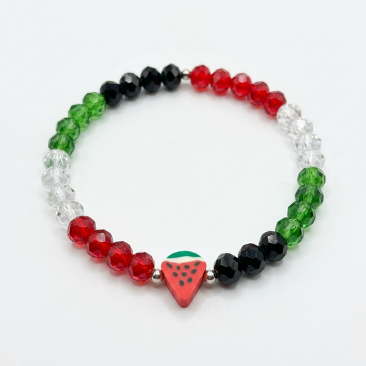 Watermelon Charm Beaded Bracelet