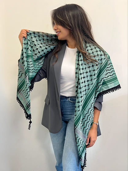 Echoes – Forest Green Kufiya (Keffiyeh) | Made in Jordan