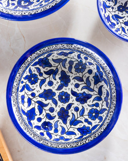 Dishes | Medium & Large – Hand-Painted Palestinian Ceramic | Multicolor & Navy