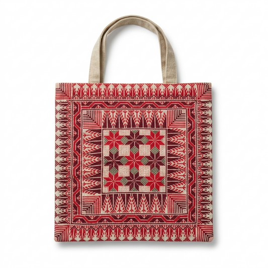 Ghuroob Al Rabee’ Hand-Stitched Tote Bag