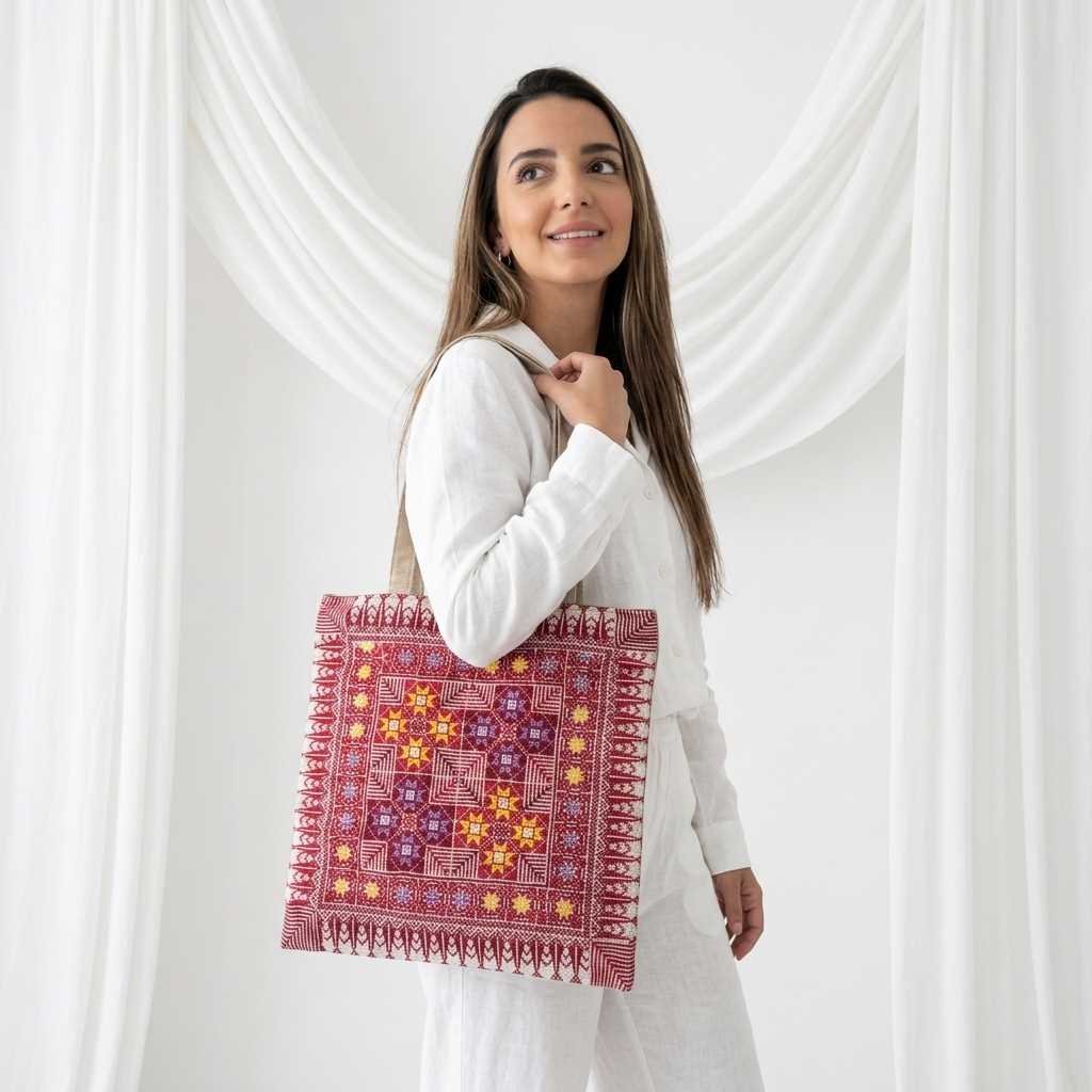Nujoom Al Nar Hand-Stitched Tote Bag
