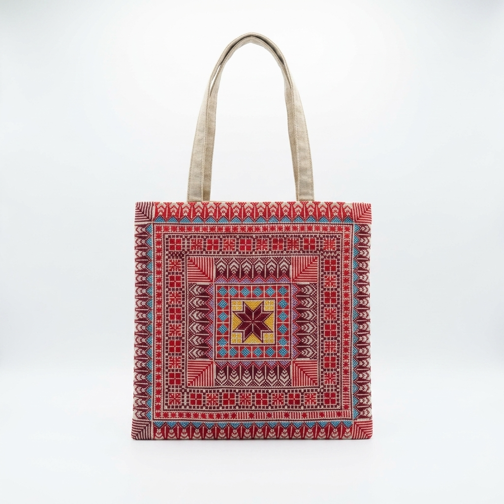 Shams Al Rabee’ Hand-Stitched Tote Bag