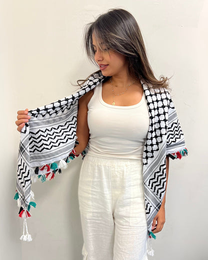 Classic Kufiya (Keffiyeh) | Hand-Tied Flag Tassels – Made in Jordan