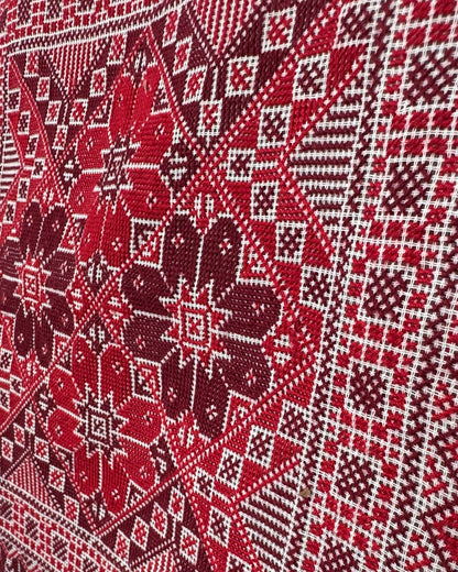Handmade Tatreez Tote Bag – Red with 4 Flowers | Palestinian Embroidery