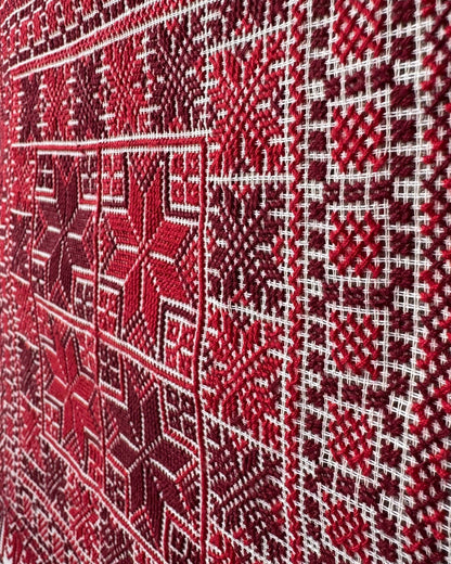 Handmade Tatreez Tote Bag – Red with 4 Stars | Palestinian Embroidery