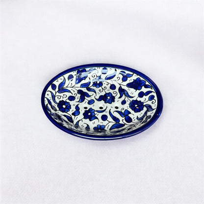 Soap Dish – Multicolor & Navy | Hand-Painted Palestinian Ceramic