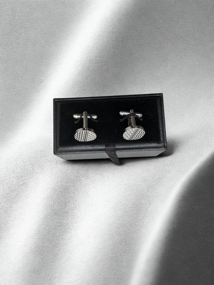 Kufiya Cufflinks | Stainless Steel Keffiyeh Pattern – Modern Heritage Design - Palestine Jewelry