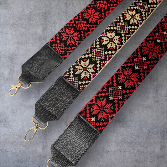 Tatreez Strap | Multipurpose Bag, Camera & Guitar Strap – Palestinian Embroidery Pattern