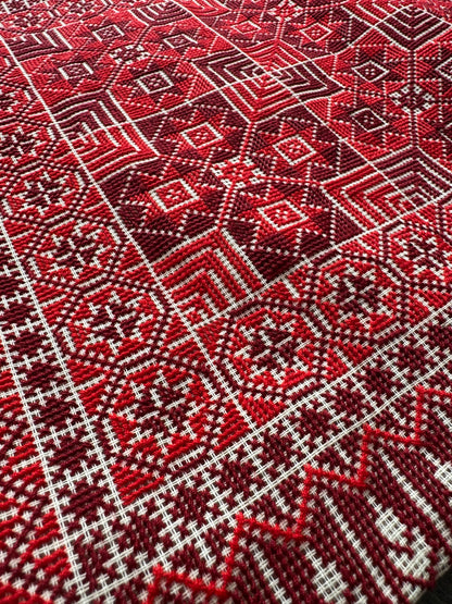 Handmade Tatreez Tote Bag – Red with 4 Stars | Palestinian Embroidery