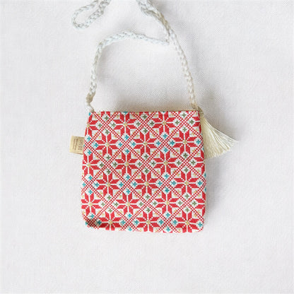 Tatreez Shoulder Pouch - 3 Zipper Compartments | Made by Palestinian Artisans