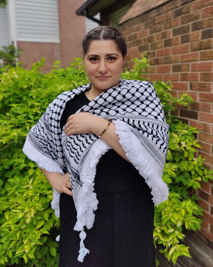 Royal Kufiya (Keffiyeh) | Black & White – Made in Jordan