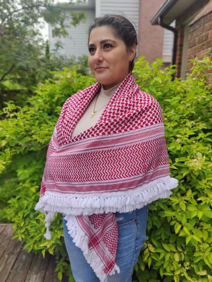 Royal Shemagh (Keffiyeh) | Red & White – Made in Jordan