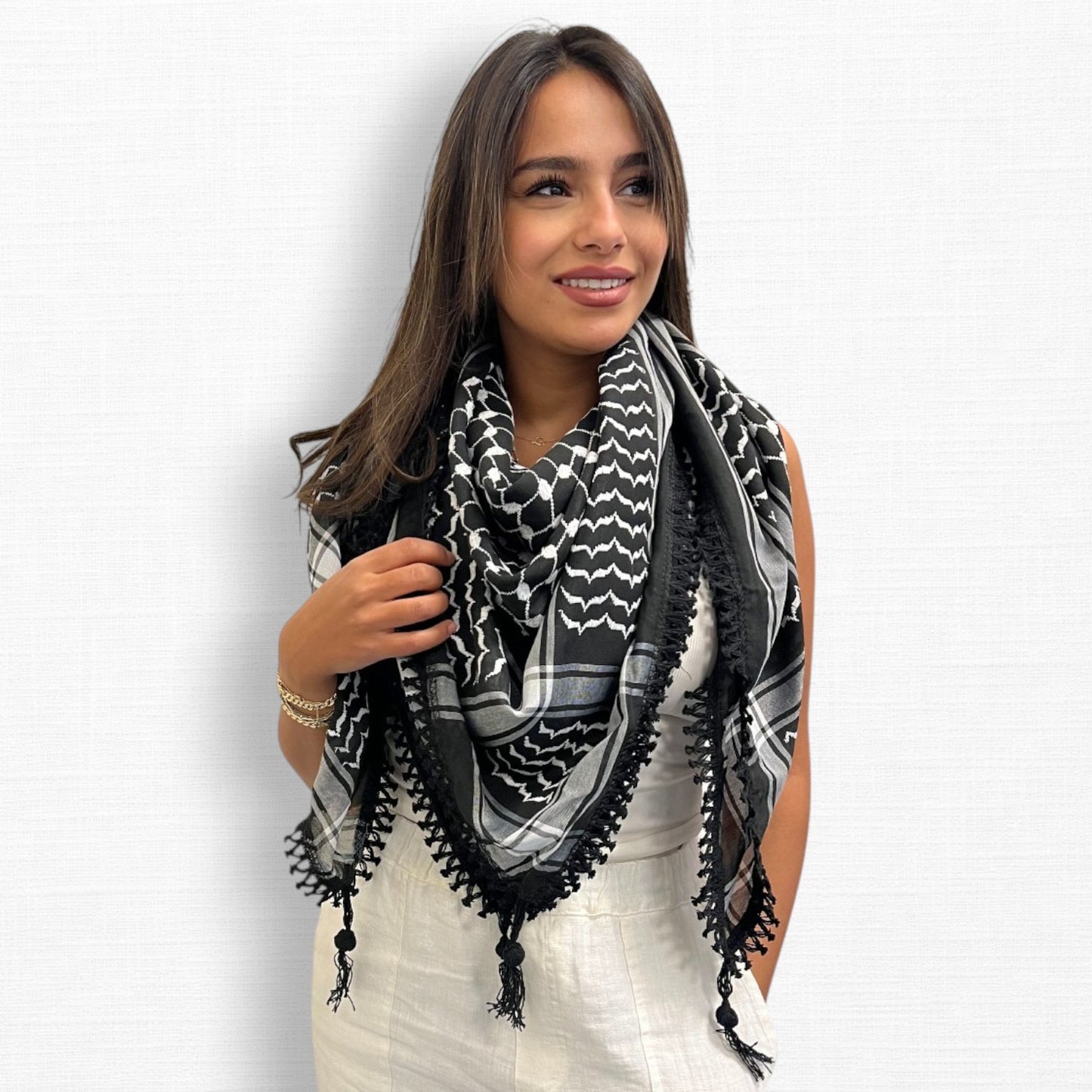 Bold Inversed Kufiya (Keffiyeh) | Made in Jordan
