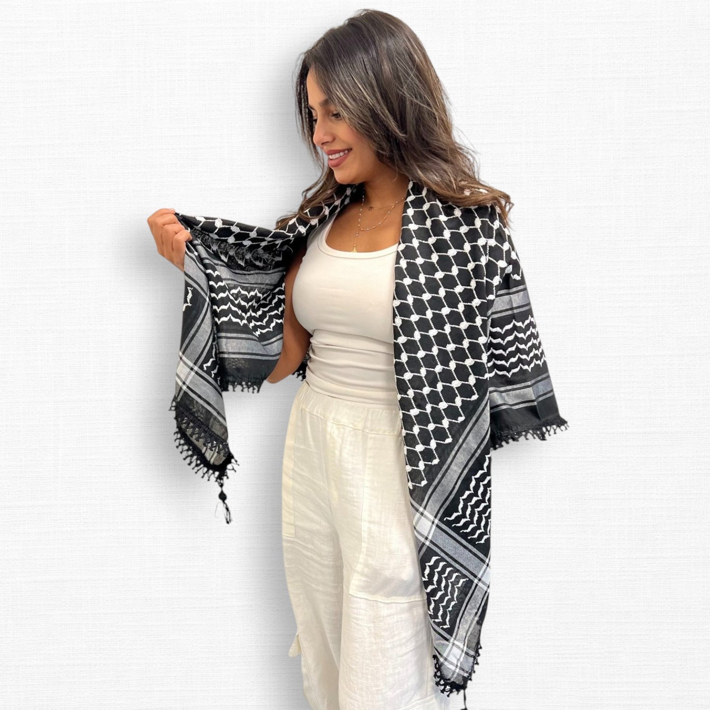 Bold Inversed Kufiya (Keffiyeh) | Made in Jordan
