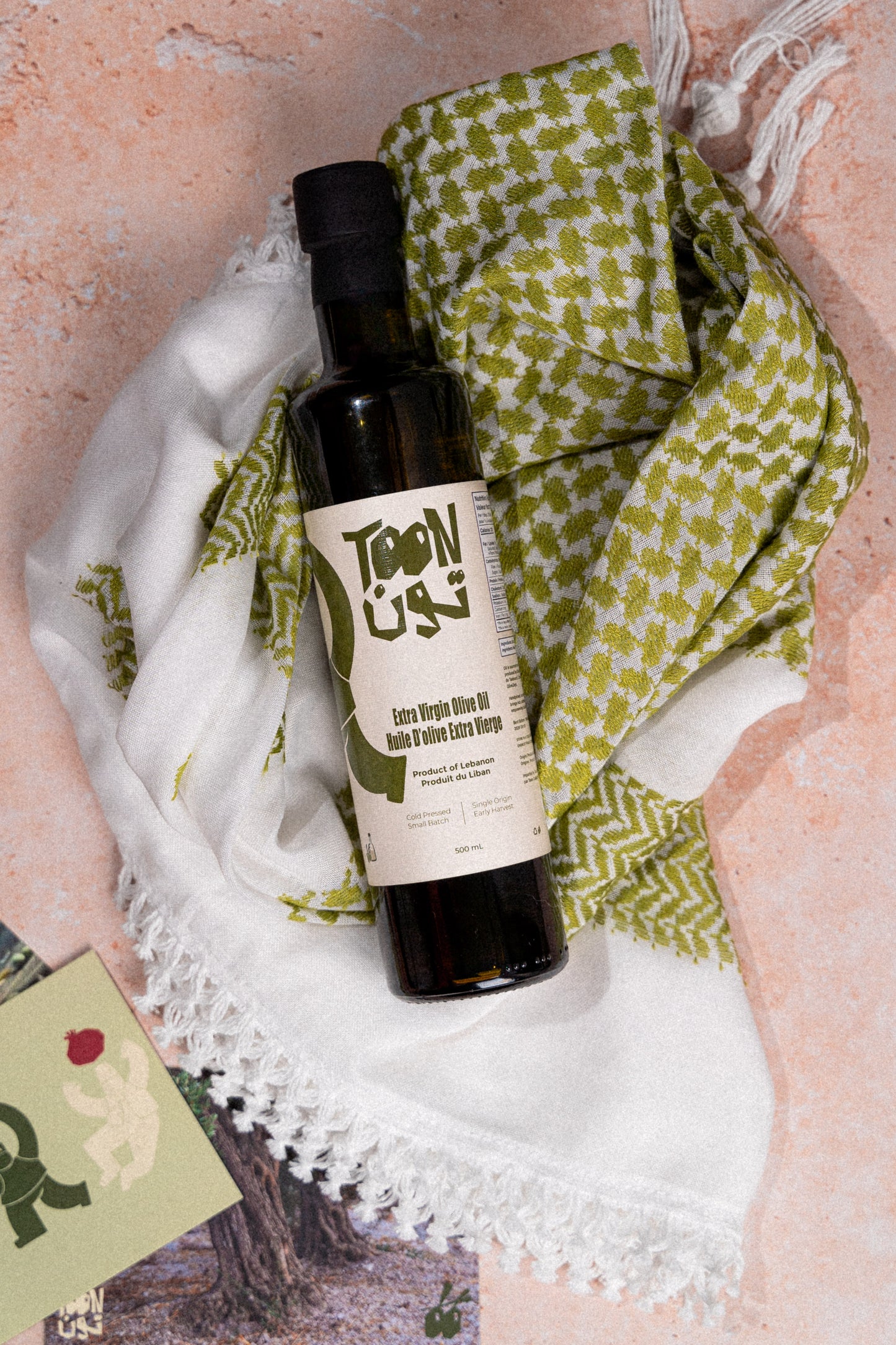 Gift Set - Juthoor "Roots" | Extra Virgin Olive Oil, Olive-Green Kufiya