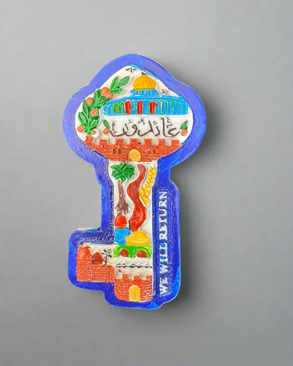 Handcrafted Mosaic Palestine Map Magnets – 4 Unique Variations