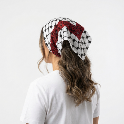 Classic Kufiya Bandana - Red Tatreez