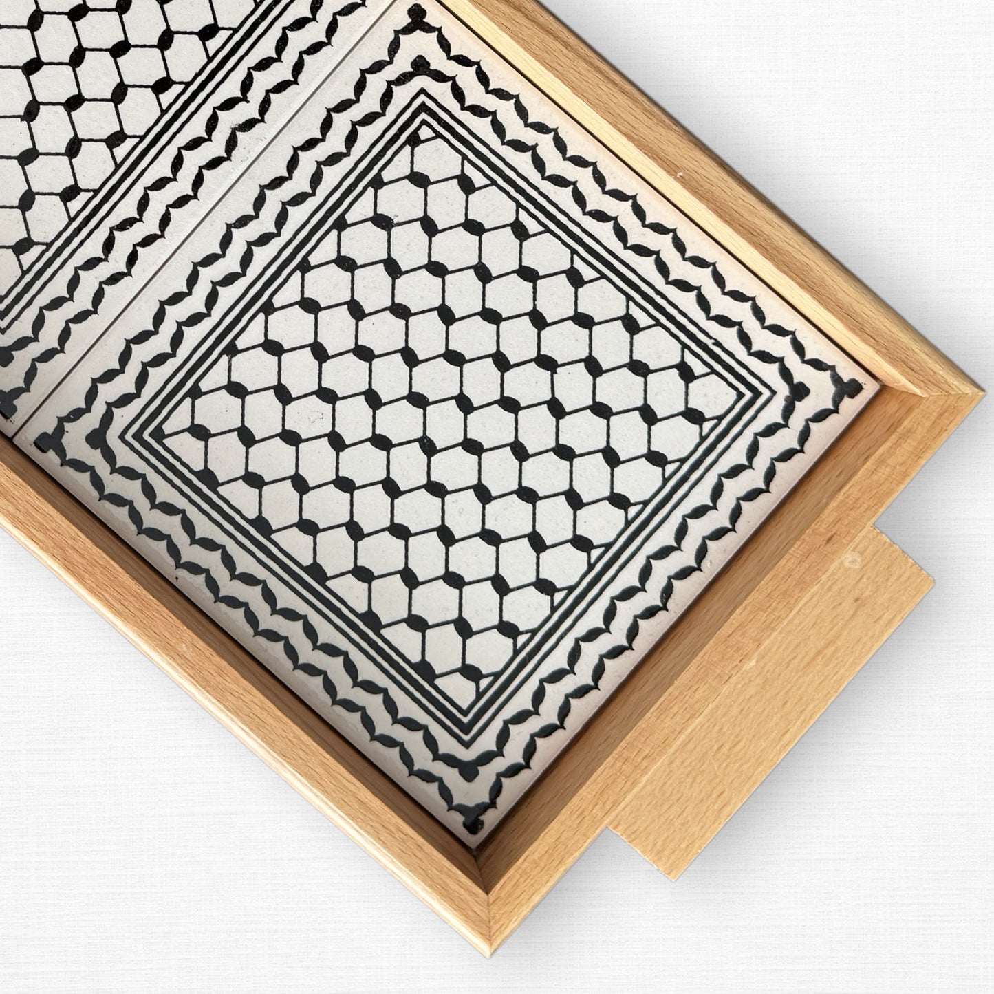 Kufiya Ceramic Serving Tray | Handmade by Palestinian Artisans