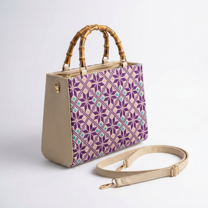 Handmade Tatreez Top-Handle Bag | Convertible Crossbody