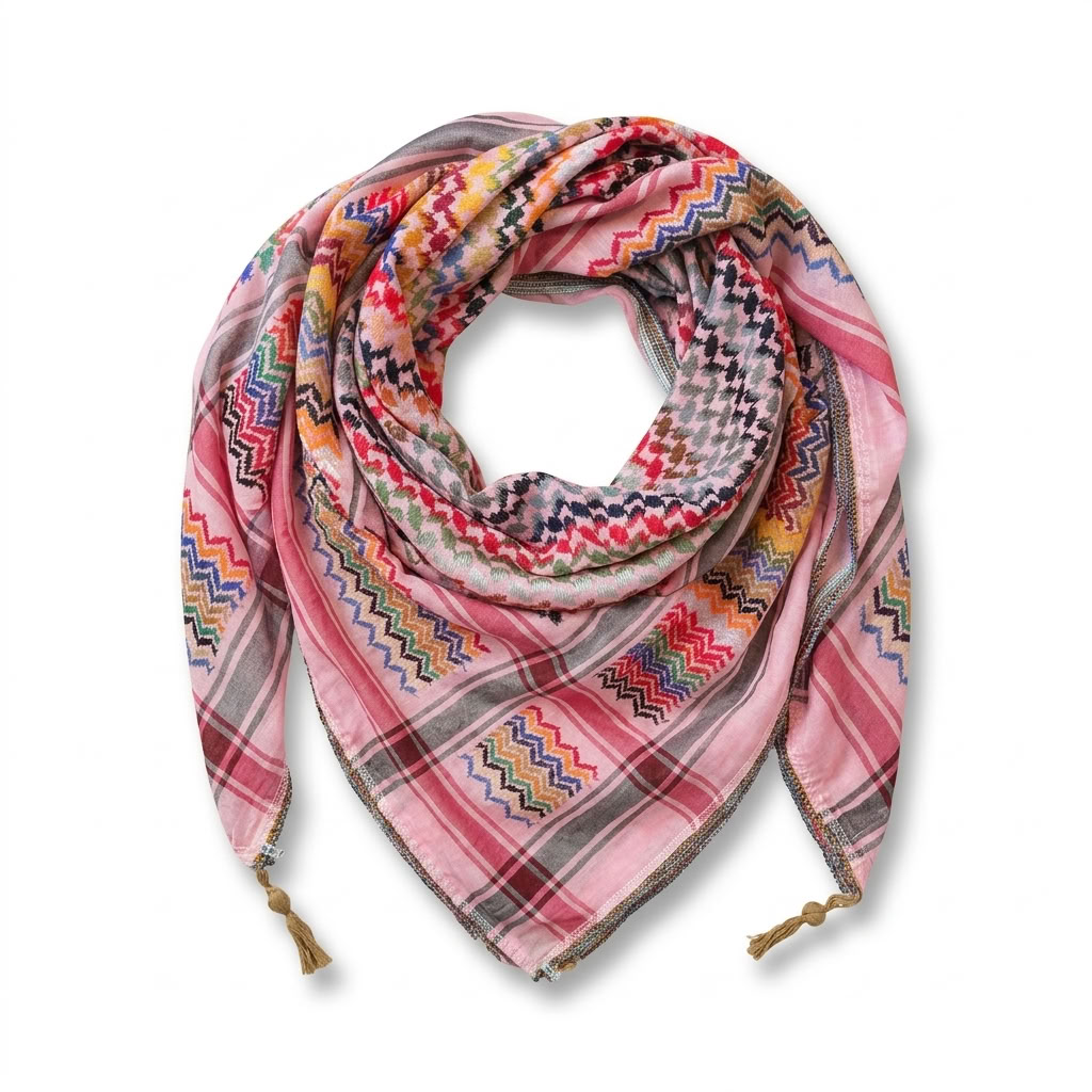 Mawasem Kufiya (Keffiyeh) | Light Pink