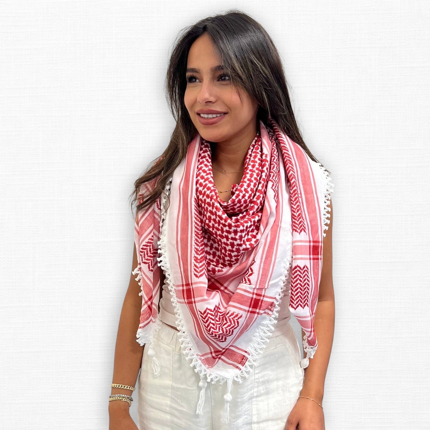 Naseem Shemagh (Keffiyeh) | Red & White