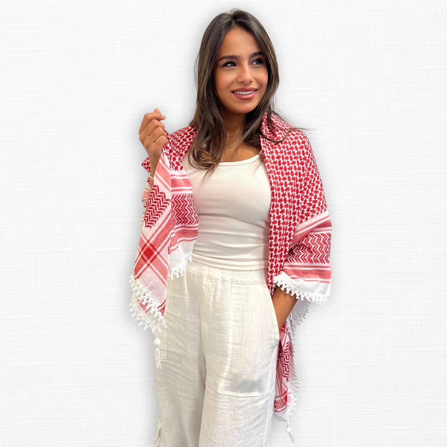 Naseem Shemagh (Keffiyeh) | Red & White