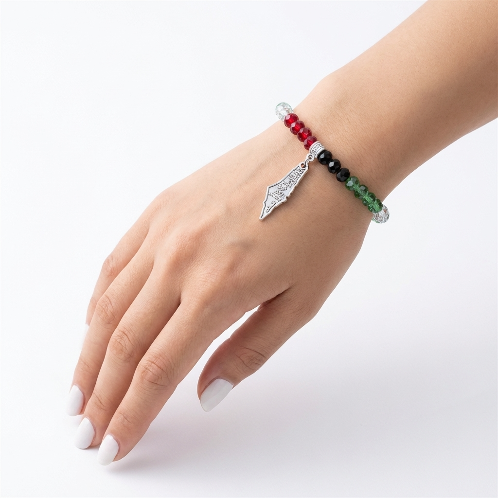 Palestine Map Beaded Bracelet