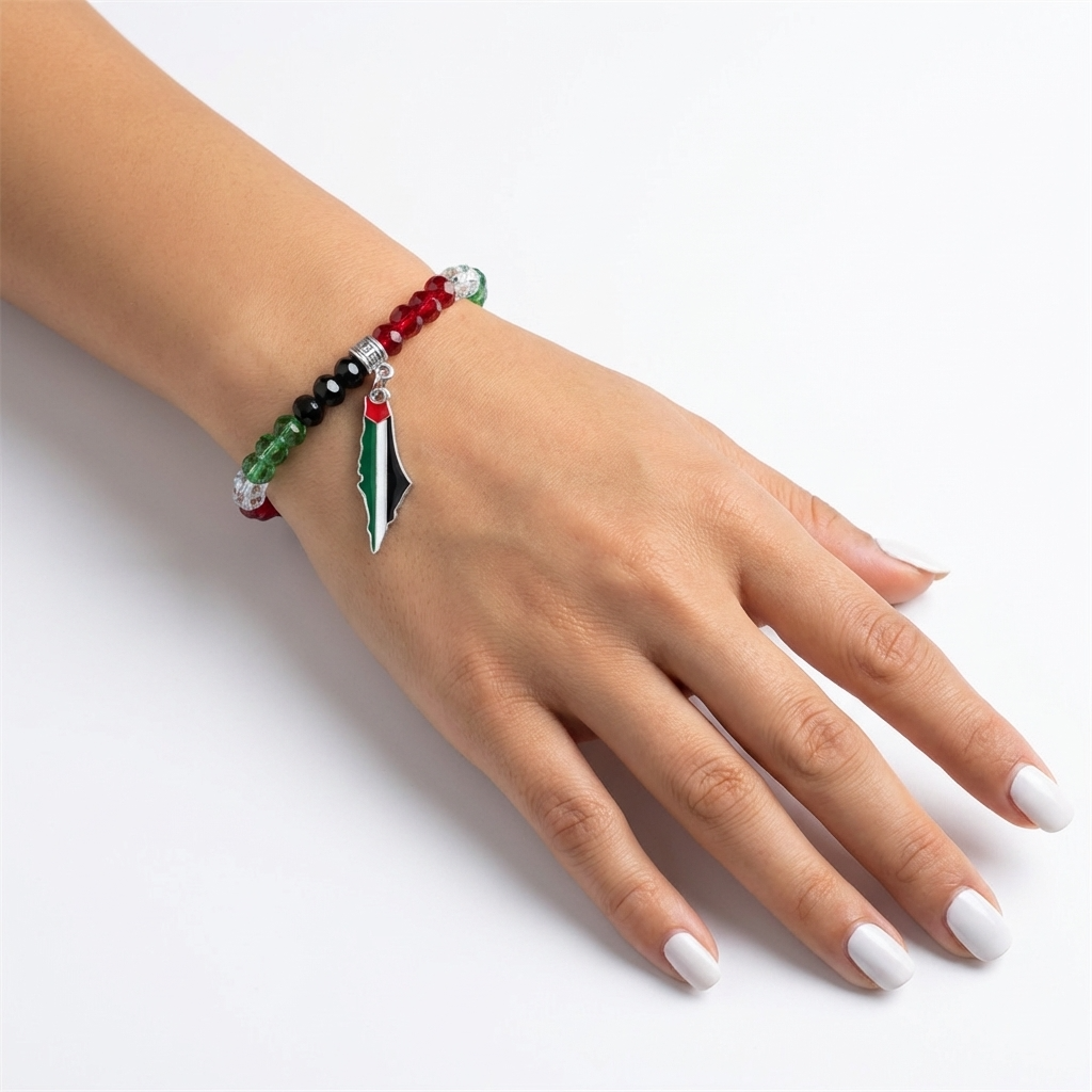 Palestine Map Beaded Bracelet