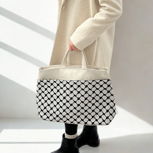 Cross-Body Functional Bags – Tatreez & Kufiya | Zipper & Dual Handles | Palestinian Solidarity
