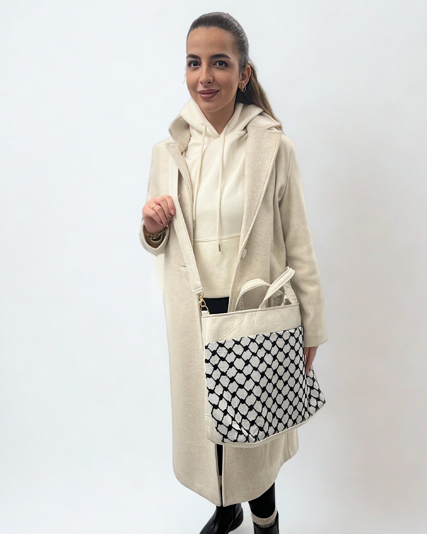 Cross-Body Functional Bags – Tatreez & Kufiya | Zipper & Dual Handles | Palestinian Solidarity