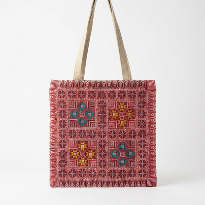 Red Handmade Tatreez Tote Bag – March 2026 Edition
