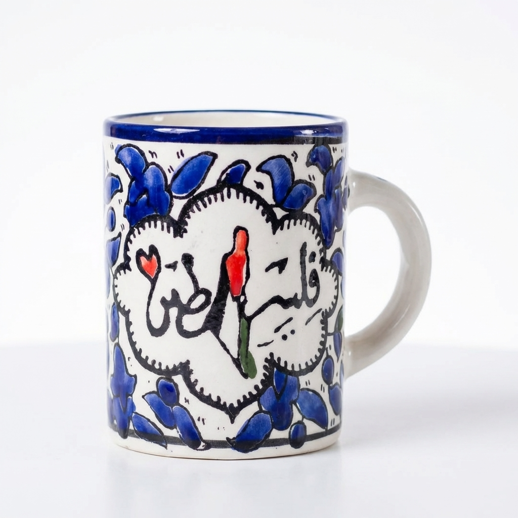 Falastin Hand-Painted Ceramic Mug – Made in Palestine – The Olive Tree