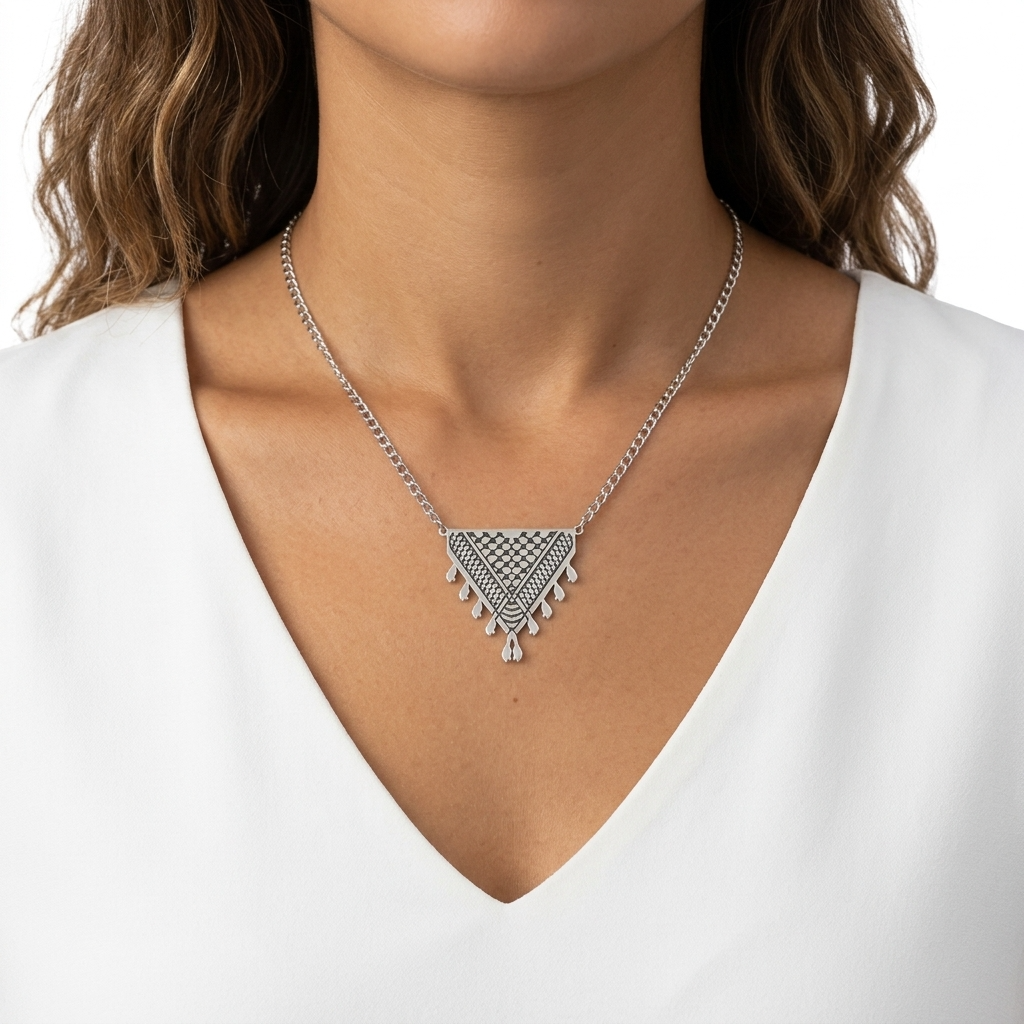 Kufiya Triangle Necklace